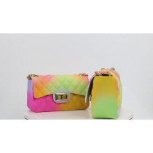 JWB06L Fashion Lady Rainbow Tote Bag Multicolor Monederos y bolsos Mujer